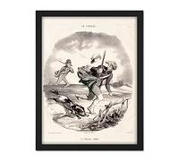 Artery8 Honore Daumier Le Chasseur Chasse La Chasse Artwork Framed Wall Art Print 18X24 Inch