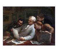 Artery8 Honore Daumier The Print Collectors C1860 Painting Premium Wall Art Canvas Print 18X24 Inch
