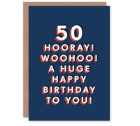 Artery8 Hooray Huge Happy 50 Year Old Milestone 50th For Him Birthday Card