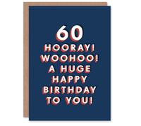 Artery8 Hooray Huge Happy 60 Year Old Milestone 60th For Him Birthday Card