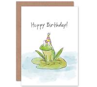 Artery8 Hoppy Birthday Frog Greetings Card in Green Artery8 Green