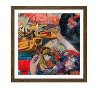 Artery8 Hornel The Balcony Yokohama 1894 Painting Square Wooden Framed Wall Art Print Picture 16X16 Inch