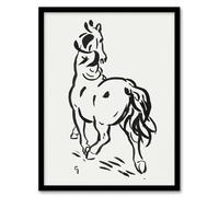 Artery8 Horse Black And White Ink Sketch By Leo Gestel Framed Wall Art Print A4 : Dynamic horse sketch full of life great choice for equestrian enthusiasts or rustic living rooms