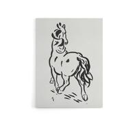 Artery8 Horse Black & White Ink Sketch Leo Gestel Canvas Wall Art | Size: W24" x H32" Artery8 White W24" x H32"