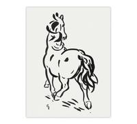 Artery8 Horse Black & White Ink Sketch Leo Gestel Wall Art Poster Print | Size: W18" x H24" Artery8 White W18" x H24"