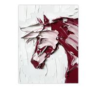 Artery8 Horse Modern Abstract Animal Thick Paint Wall Art Print in Red | Size: W12" x H16" Artery8 Red W12" x H16"