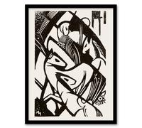 Artery8 Horses 1912 Abstract Painting Franz Marc Vintage Framed Wall Art Print in White | Size: W12" x H16" Artery8 White W12" x H16"
