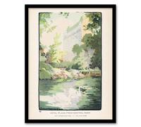 Artery8 Hotel Plaza from Central Park Elmer Framed Wall Art Print | Size: W12" x H16" Artery8 Multicolor W12" x H16"