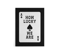 Artery8 How Lucky We Are Ace Of Spades Card Design Canvas Wall Art Print in White | Size: W24" x H32" Artery8 White W24" x H32"