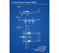 Artery8 Howard Hughes Airplane Aviator Aircraft 1944 Patent Premium Wall Art Canvas Print 18X24 Inch