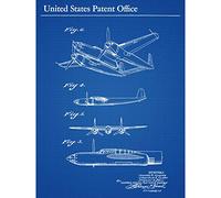 Artery8 Howard Hughes Aviator Aircraft Airplane 1944 Patent Premium Wall Art Canvas Print 18X24 Inch