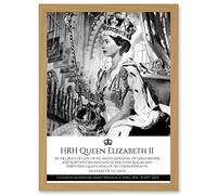 Artery8 HRH Queen Elizabeth II Coronation Portrait Commemorative Artwork Framed A3 Wall Art Print