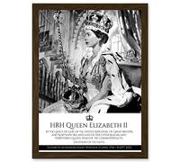 Artery8 HRH Queen Elizabeth II Coronation Portrait Commemorative Artwork Framed A3 Wall Art Print