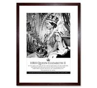 Artery8 HRH Queen Elizabeth II Coronation Portrait Commemorative Artwork Framed Wall Art Print 12X16 Inch