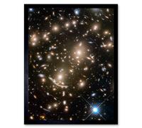 Artery8 Hubble Space Telescope Image Abell 370 Galaxy Cluster NASA's Great Observatories Capture Earliest Stages Of Intergalactic Evolution Art Print Artery8 Black W12" x H16"