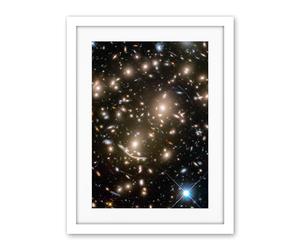 Artery8 Hubble Space Telescope Image Abell 370 Galaxy Cluster NASA's Great Observatories Capture Earliest Stages Of Intergalactic Evolution Artwork Framed Wall Art Print 18X24 Inch