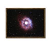 Artery8 Hubble Space Telescope Image AG Carinae Bright Luminous Blue Variable Celebrity Star With An Expanding Glowing Red Halo Ring Of Gas And Dust Artwork Framed Wall Art Print 18X24 Inch