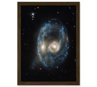 Artery8 Hubble Space Telescope Image AM 2026-424 Arp Madore Blue Ring Interacting Galaxy Pair Head-On Collision Forming Disks Gas Dust & Stellar Artery8 Brown W12" x H16"