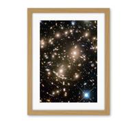 Artery8 Hubble Space Telescope Image Asteroids In Hubble Frontier Field Abell 370 Galaxy Cluster Gravitational Lensing Asteroid Trails Artwork Framed Wall Art Print 18X24 Inch