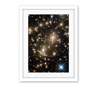 Artery8 Hubble Space Telescope Image Asteroids In Hubble Frontier Field Abell 370 Galaxy Cluster Gravitational Lensing Asteroid Trails Artwork Framed Wall Art Print 18X24 Inch