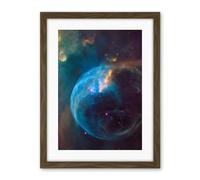 Artery8 Hubble Space Telescope Image Bubble Nebula NGC 7635 Spherical Blue Stellar Gas Wind Around O Star By Finger Pillars Of Dust Artwork Framed Wall Art Print 18X24 Inch