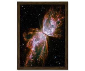 Artery8 Hubble Space Telescope Image Celestial Butterfly Emerges From Stellar Demise In Planetary Nebula NGC 6302 Red Glow Dying Star In Milky Way Galaxy Artwork Framed A3 Wall Art Print
