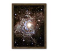 Artery8 Hubble Space Telescope Image Cepheid Variable Super Star RS Puppis Light Echo Phenomenon Bright Flashes In Nebula Artwork Framed Wall Art Print 18X24 Inch