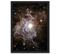 Artery8 Hubble Space Telescope Image Cepheid Variable Super Star RS Puppis Light Echo Phenomenon Bright Flashes In Nebula Artwork Framed A3 Wall Art Print