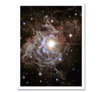 Artery8 Hubble Space Telescope Image Cepheid Variable Super Star RS Puppis Light Echo Phenomenon Bright Flashes In Nebula Art Print Framed Poster Artery8 White W12" x H16"