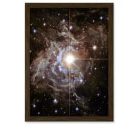Artery8 Hubble Space Telescope Image Cepheid Variable Super Star RS Puppis Light Echo Phenomenon Bright Flashes In Nebula Artwork Framed A3 Wall Art Print