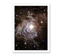Artery8 Hubble Space Telescope Image Cepheid Variable Super Star RS Puppis Light Echo Phenomenon Bright Flashes In Nebula Artwork Framed Wall Art Print 18X24 Inch