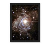 Artery8 Hubble Space Telescope Image Cepheid Variable Super Star RS Puppis Light Echo Phenomenon Bright Flashes In Nebula Artwork Framed Wall Art Print 18X24 Inch