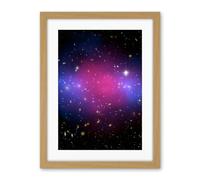 Artery8 Hubble Space Telescope Image Chandra Collaboration Composite Galaxy Cluster MACS J0025.4-1222 Pink Blue Dark Ordinary Matter Observations Artwork Framed Wall Art Print 18X24 Inch