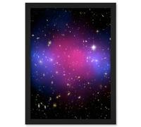 Artery8 Hubble Space Telescope Image Chandra Collaboration Composite Galaxy Cluster MACS J0025.4-1222 Pink Blue Dark Ordinary Matter Observations Artwork Framed A3 Wall Art Print