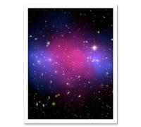 Artery8 Hubble Space Telescope Image Chandra Collaboration Composite Galaxy Cluster MACS J0025.4-1222 Pink Blue Dark Ordinary Matter Observations Art Artery8 White W12" x H16"