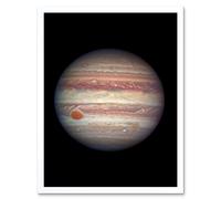 Artery8 Hubble Space Telescope Image Close-Up Portrait Of Jupiter Largest Planet Solar System Great Red Spot Anticyclone & Colourful Atmosphere Bands Artery8 White A4