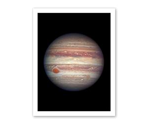 Artery8 Hubble Space Telescope Image Close-Up Portrait Of Jupiter Largest Planet Solar System Great Red Spot Anticyclone And Colourful Atmosphere Bands Artwork Framed Wall Art Print 18X24 Inch