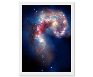 Artery8 Hubble Space Telescope Image Colourful Antennae Galaxies Galactic Spectacle Colliding Pair Mosaic Composite With Chandra X-Ray Observatory Spitzer Artwork Framed A3 Wall Art Print