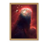 Artery8 Hubble Space Telescope Image Cone Nebula NGC 2264 Large Red Blue Pillar Of Gas And Dust In Star Forming Incubator Region Artwork Framed Wall Art Print 18X24 Inch