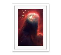 Artery8 Hubble Space Telescope Image Cone Nebula NGC 2264 Large Red Blue Pillar Of Gas And Dust In Star Forming Incubator Region Artwork Framed Wall Art Print 18X24 Inch