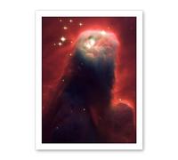 Artery8 Hubble Space Telescope Image Cone Nebula NGC 2264 Large Red Blue Pillar Of Gas And Dust In Star Forming Incubator Region Artwork Framed Wall Art Print 18X24 Inch
