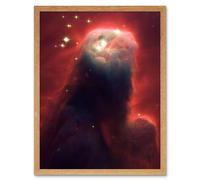 Artery8 Hubble Space Telescope Image Cone Nebula NGC 2264 Large Red Blue Pillar Of Gas & Dust In Star Forming Incubator Region Art Print Framed Artery8 Beige A4
