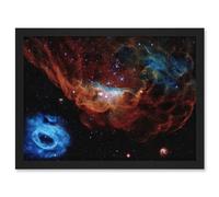 Artery8 Hubble Space Telescope Image Cosmic Reef Red And Blue Nebula Cosmic Starbirth Interstellar Gas Satellite Galaxy Artwork Framed A3 Wall Art Print