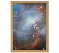 Artery8 Hubble Space Telescope Image Crab Nebula Close-Up Colourful Supernova Remnants Pulsating Energy Radiation Ripples Charged Particles Magnetic Fields Artwork Framed A3 Wall Art Print