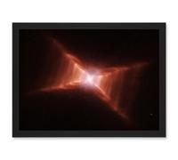 Artery8 Hubble Space Telescope Image Dying Star HD 44179 Red Rectangle Nebula w/ Rungs Of Gas & Dust Forming Ladder Like Structures Reflecting Light Artery8 Black W12" x H16"