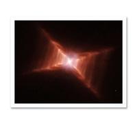 Artery8 Hubble Space Telescope Image Dying Star HD 44179 Red Rectangle Nebula w/ Rungs Of Gas & Dust Forming Ladder Like Structures Reflecting Light Artery8 White W12" x H16"