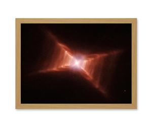 Artery8 Hubble Space Telescope Image Dying Star HD 44179 Red Rectangle Nebula With Rungs Of Gas And Dust Forming Ladder Like Structures Reflecting Light Artwork Framed A3 Wall Art Print