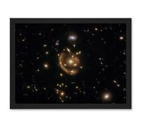 Artery8 Hubble Space Telescope Image Einstein Molten Ring Galaxy Phenomenon Gravitational Lensing Distant Galaxy Peak Epoch Starbirth Cosmic Evolution Artwork Framed A3 Wall Art Print
