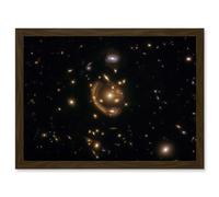 Artery8 Hubble Space Telescope Image Einstein Molten Ring Galaxy Phenomenon Gravitational Lensing Distant Galaxy Peak Epoch Starbirth Cosmic Evolution Artwork Framed A3 Wall Art Print