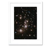 Artery8 Hubble Space Telescope Image Frontier Field Abell 2744 Deep Picture Of Pandora's Galaxy Cluster Evolution After Big Bang Artwork Framed Wall Art Print 9X7 Inch